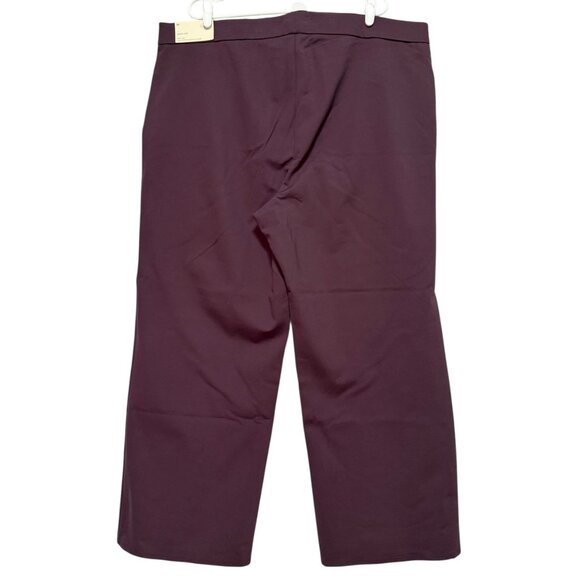 St. Johns Bay Women Wide Leg Pull-on High Rise Stretch Plum Pants Plus Sz 2X NWT - Picture 2 of 11